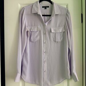 Banana Republic Dillon Classic Fit Purple Button Down Blouse Size S